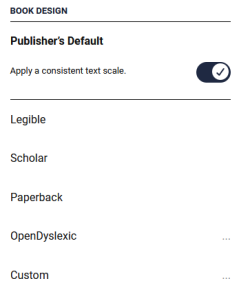 The book design options. See instructions above.